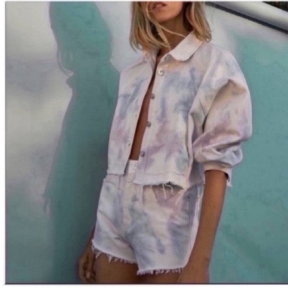 Zara tie dye denim shorts - Picture 1 of 3
